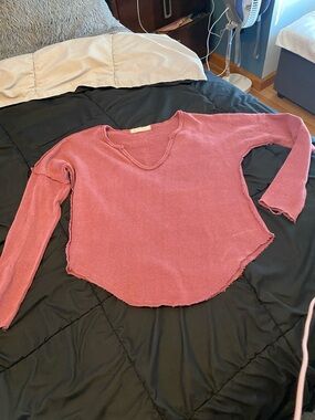 Free People We The Free Come and Get It Cotton Blend V-Neck Top Size M